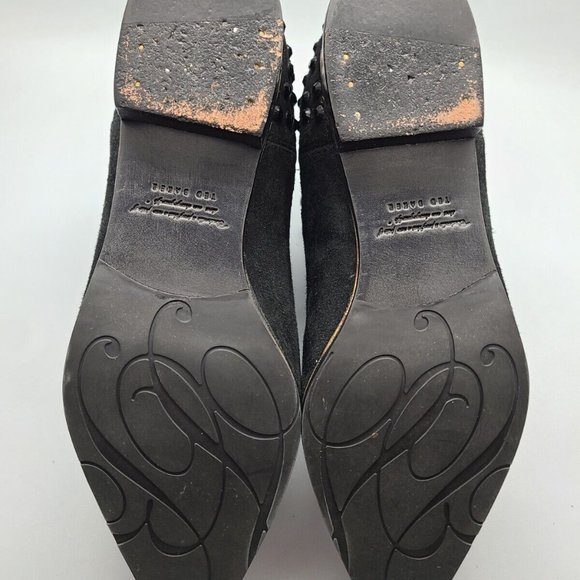$240 Ted Baker Arwenth Black Suede Embellished Chelsea Ankle Boots, US Sz 6,5 - Picture 7 of 8